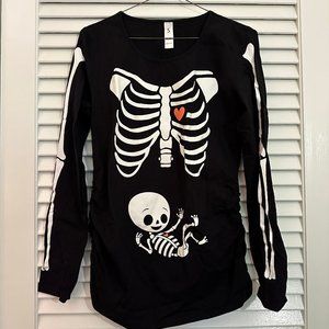 Halloween Maternity Skeleton Costume; Glow-in-the-dark! - Small